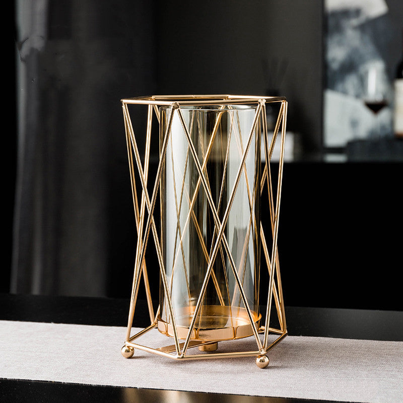 European Style Iron Candle Holder Romantic Home Candlelight Dinner Props Nordic Table Decorations