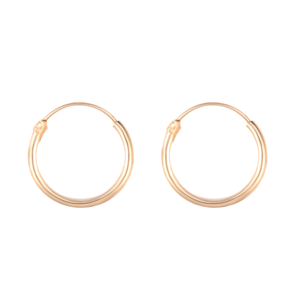 Vintage Glossy Geometry Round Circle Black Gold Silver Color Earrings for Women Kolczyki Damskie Hoop Earring Pendientes Mujer