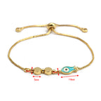 EVIL EYE Fatima Hand Tree Turkish Evil Eye Charm Bracelet Gold Color Adjustable Bracelet Fashion Jewelry for Women Girls BE149