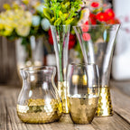 Ins Style Golden Electroplated Honeycomb Glass Vase