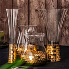 Ins Style Golden Electroplated Honeycomb Glass Vase