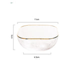 Quadrangle Glass Bowl Salad Bowl With Hammer Pattern In Gilt Edge
