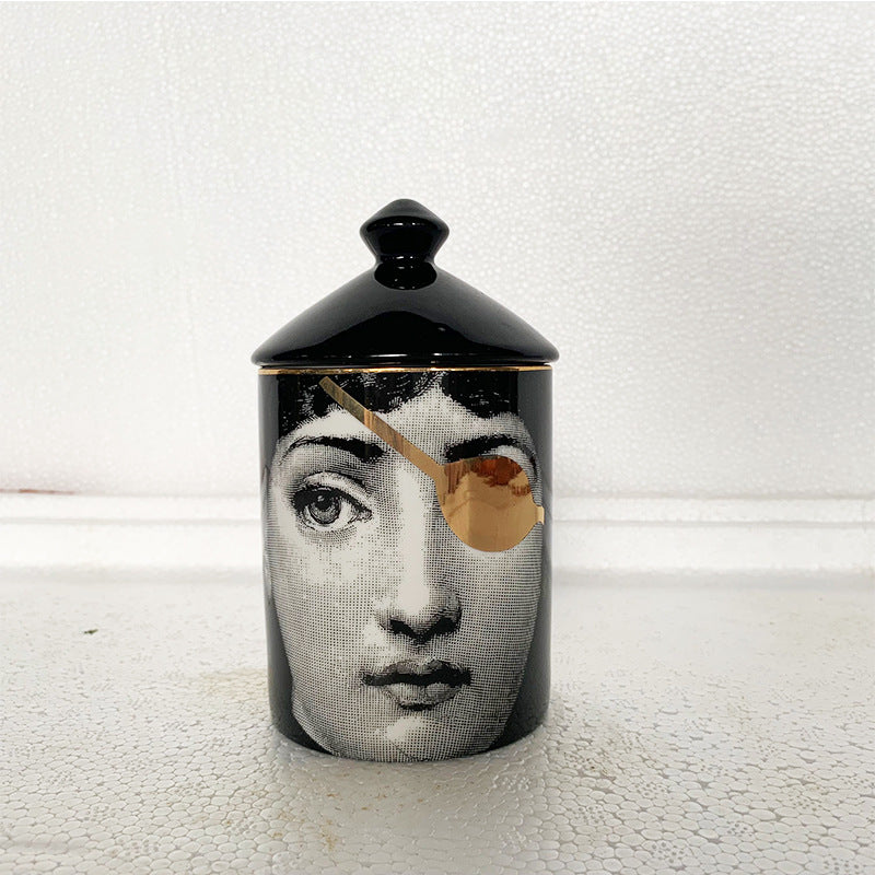 Face Aromatherapy Candle Holder Can Cotton Swab Storage Container