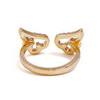 Adjustable Angel Wings Ring Micro Pave Zircon Gold-Color Rings