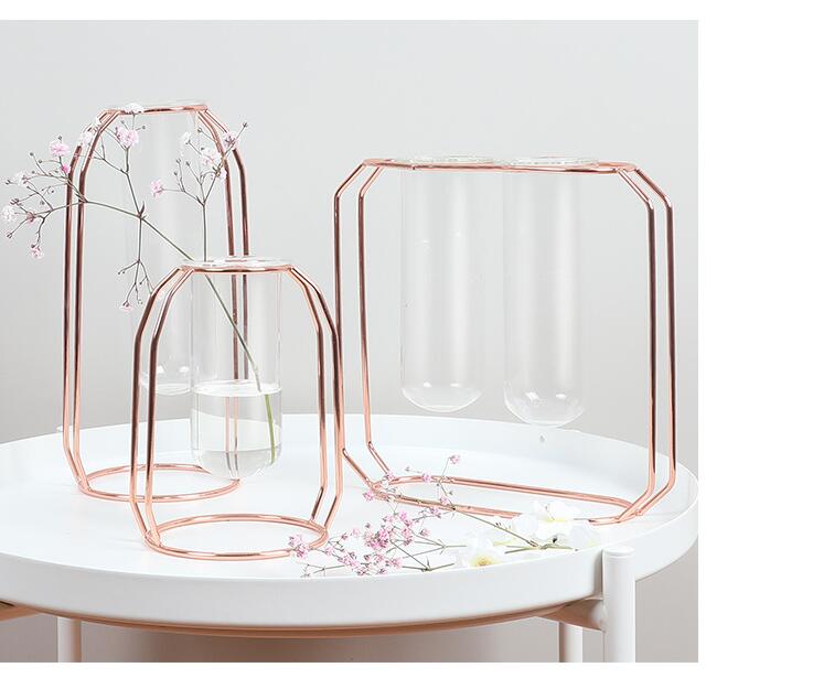 Geometric Rose Gold Vase