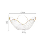 Nordic glass petal bowl with gold border