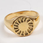 Signet Ring Titanium Steel Plated 18K Gold