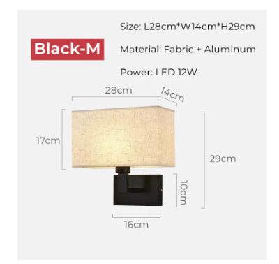 Hotel Study Chinese Creative Fabric Wall Lamp