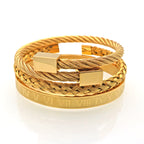Bangle Braided Bracelet Men's Gold Titanium Steel Bracelet Bracelet