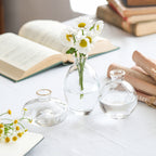 Gold-painted Transparent Colored Glass Vase