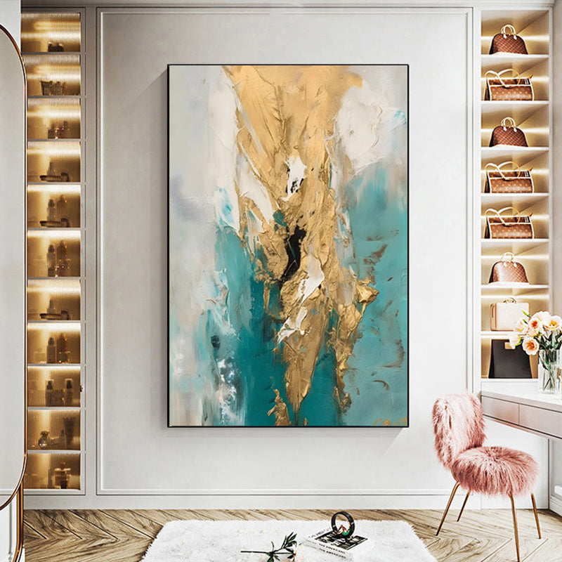 Handmade Oil Painting Canvas Wall Art Decoration Modern Abstract Gold Artwork Room Aesthetic For Home Decor Rolled Frameless Unstretched Painting