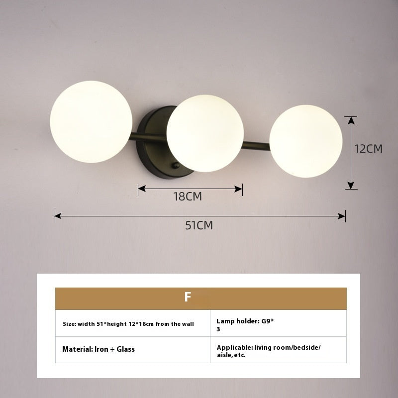 Modern Minimalist Glass Wall Bedroom Bedside Lamp