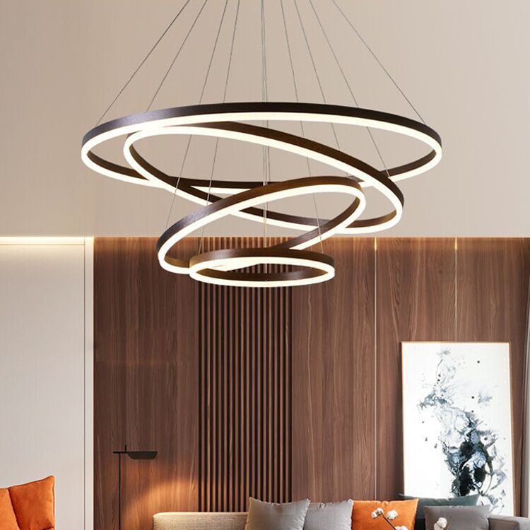 LED Living Room Simple Post-modern Ring Chandelier