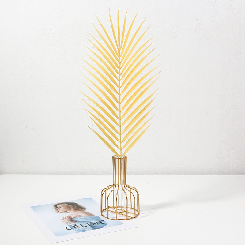 Gold Wrought Iron Vase Photo Shooting Decoration