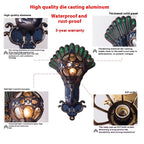 Retro Villa Gate Garden Peacock Outdoor Wall Lamp