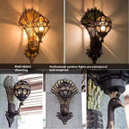 Retro Villa Gate Garden Peacock Outdoor Wall Lamp