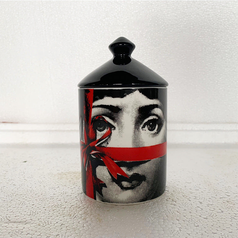 Face Aromatherapy Candle Holder Can Cotton Swab Storage Container