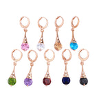 Rose Gold Drop Earrings Copper Zircon