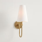 French Style Bedroom Bedside Copper Linen Wall Lamp