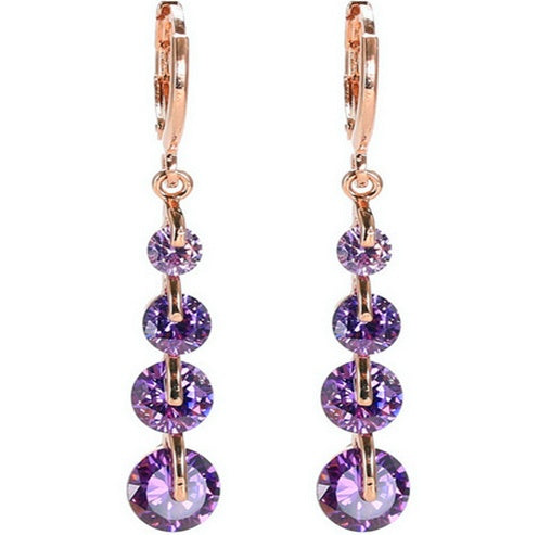 18K gold-plated diamond drop earrings