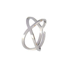 Ladies Statement Cross Line Adjustable Ring