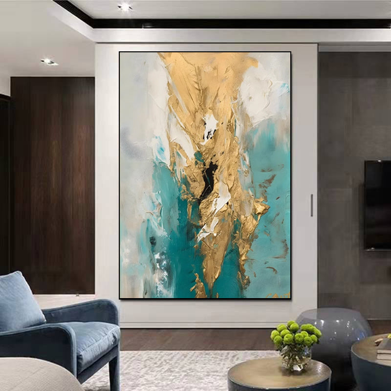 Handmade Oil Painting Canvas Wall Art Decoration Modern Abstract Gold Artwork Room Aesthetic For Home Decor Rolled Frameless Unstretched Painting
