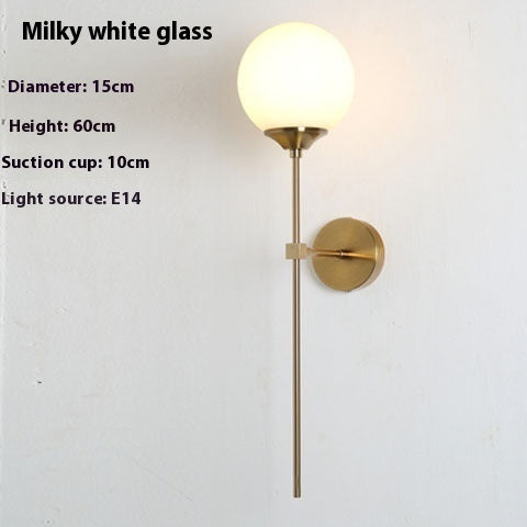 Simple Glass Wall Lamp Creative Bedroom Bedside Lamp