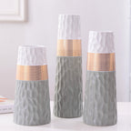 Nordic gold, white, black, pink and gray two-tone ceramic vase