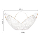 Nordic glass petal bowl with gold border