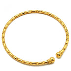 Bridal 24k Gold Plated Bracelet Ornament Women's Wedding Bell Leaf Pendant Bangle Jewelry