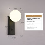 Modern Minimalist Glass Wall Bedroom Bedside Lamp