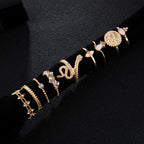Alloy animal zodiac diamond gold ring set