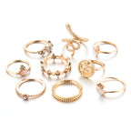 Alloy animal zodiac diamond gold ring set