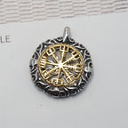 Titanium Steel Pendant Gold Compass Necklace