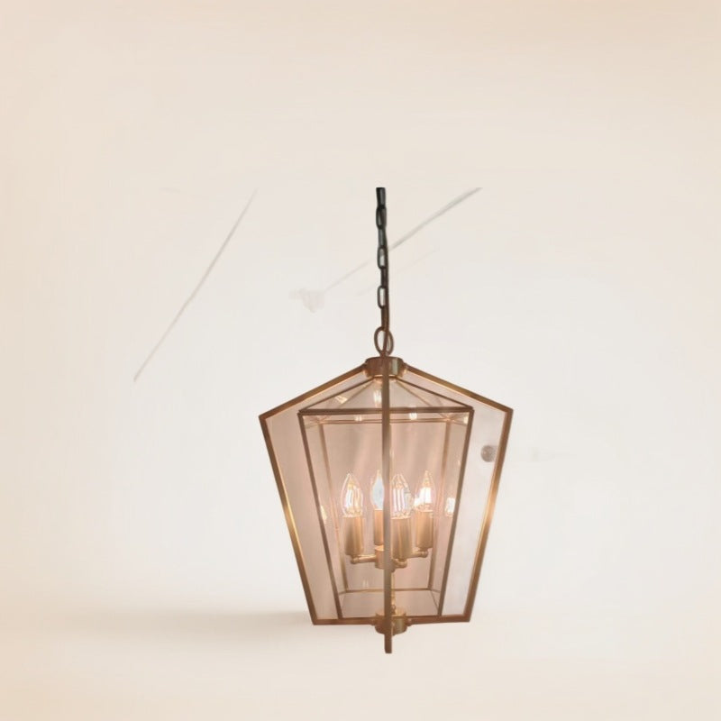 Retro Copper Industrial Style Four-head Chandelier Simple