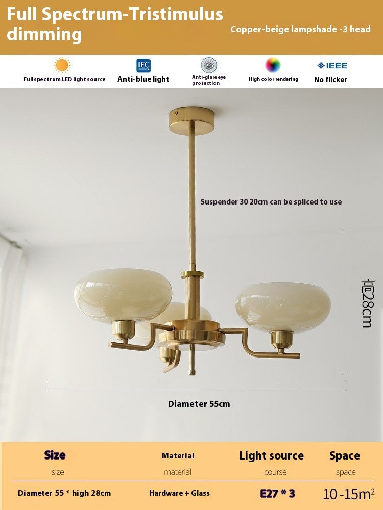 Living Room Chandelier Retro Cream Bedroom Dining Room Lamps