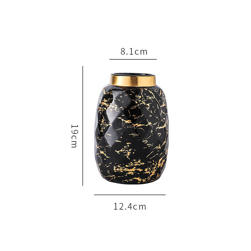Simple And Modern Gold-painted Light Luxury Living Room Ceramic Vase