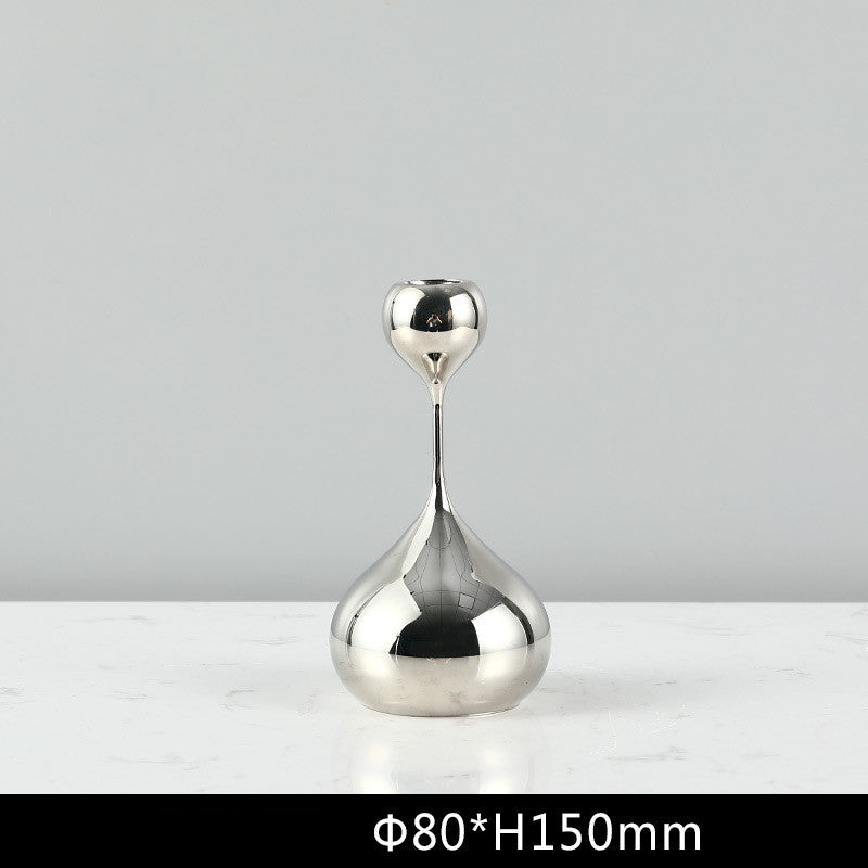 Simple Modern Metal Water Drop Candle Holder Ornament