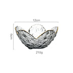 Nordic glass petal bowl with gold border
