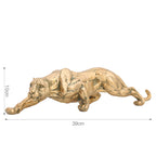 Abstract Gold Panther Sculpture Geometric Resin Leopard Statue Home Office
