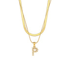 Fiona Layered Gold Initial Letter Necklace