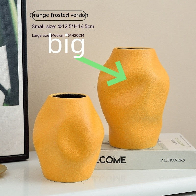 Gold Simple Ceramic Vase Home Flower Arrangement Ornaments