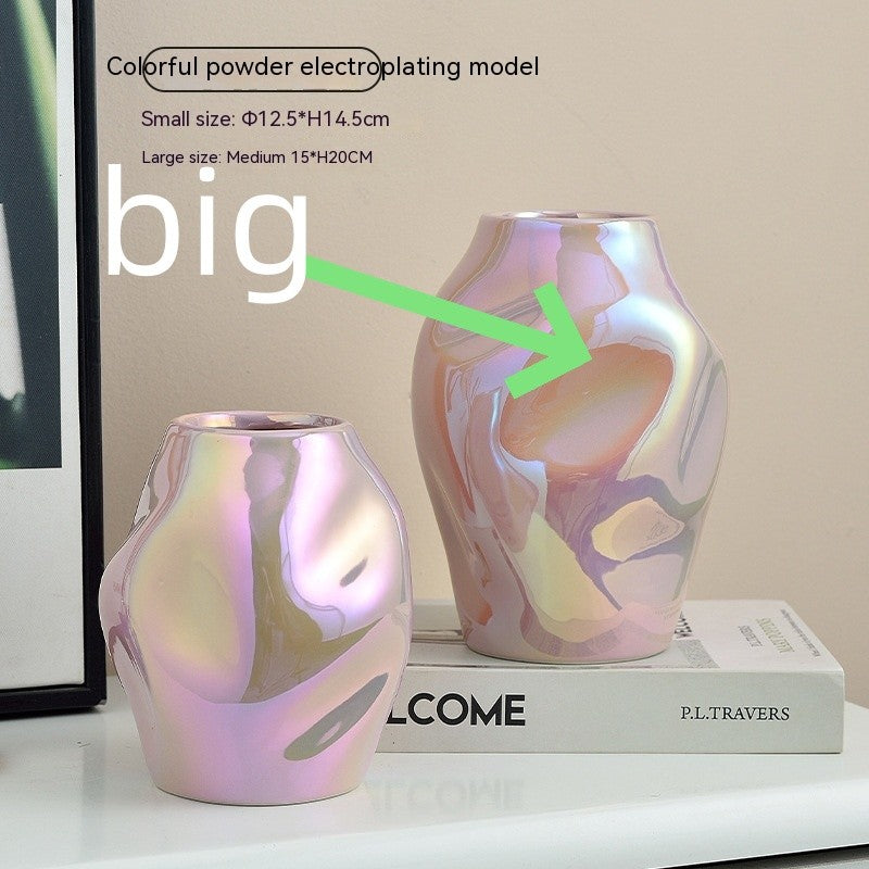 Gold Simple Ceramic Vase Home Flower Arrangement Ornaments