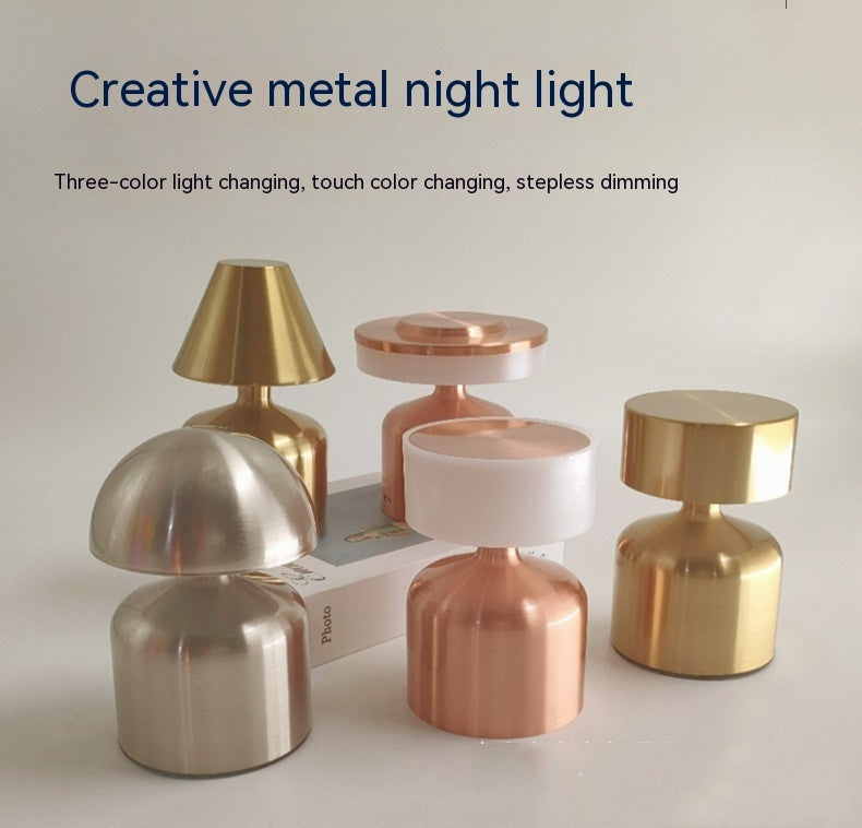 Mini Metal Table Lamp Retro Charging Lamp Creative Dumbbell Night Light