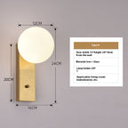 Modern Minimalist Glass Wall Bedroom Bedside Lamp