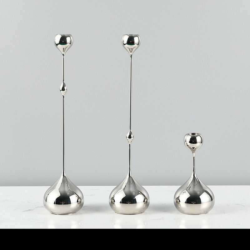 Simple Modern Metal Water Drop Candle Holder Ornament