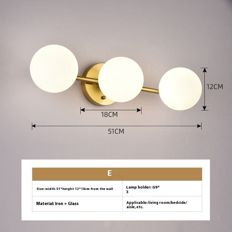 Modern Minimalist Glass Wall Bedroom Bedside Lamp