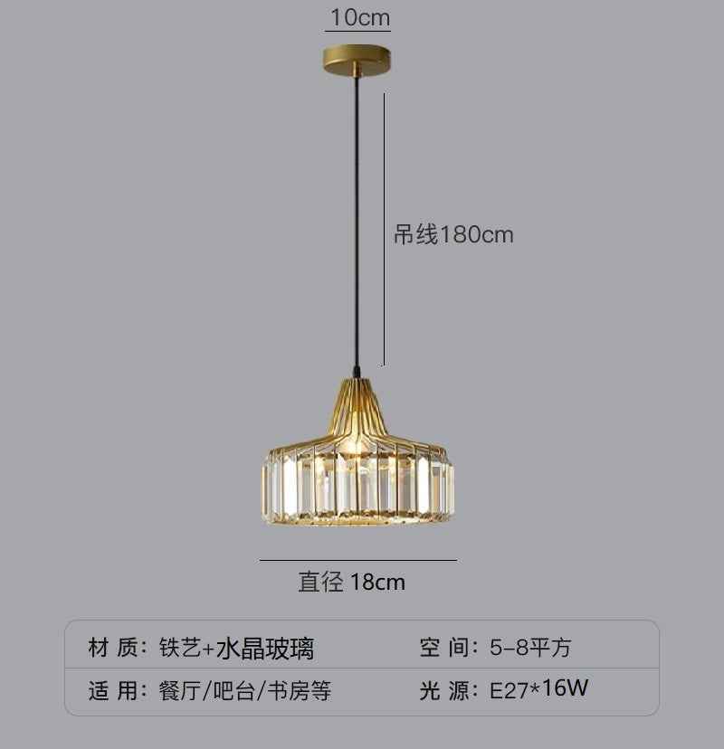 Simple Modern Light Luxury Crystal Creative Sun Lamp Bedroom Bedside Small Droplight