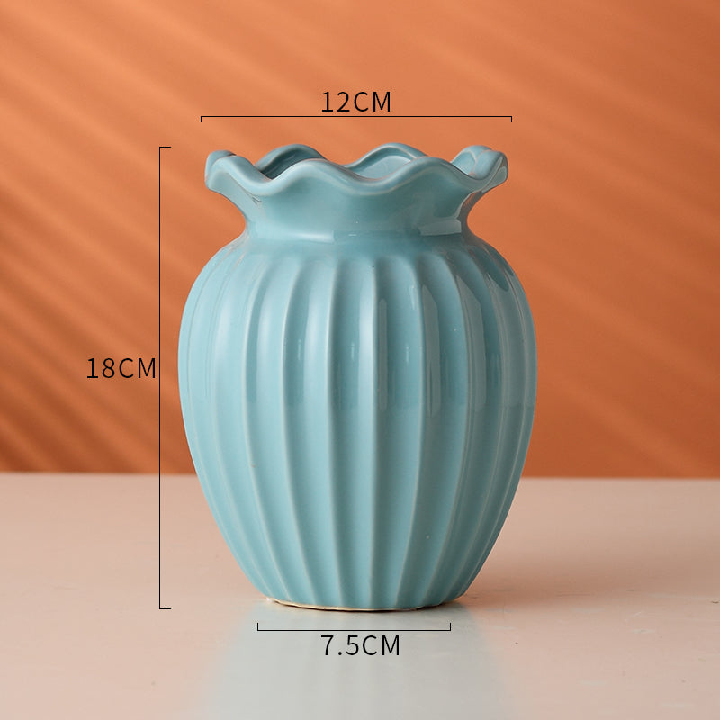 Ceramic Vase Anchor Gold Lotus Leaf