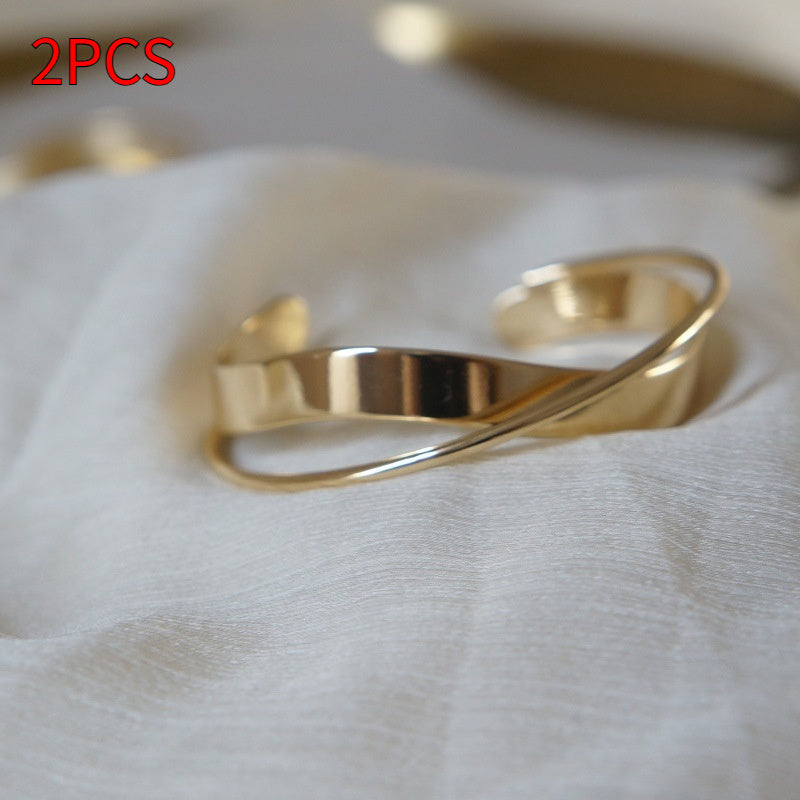 Geometric Cross Bangle Bracelet